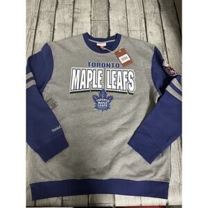 NWT Men’s Mitchell & Ness Toronto Maple Leafs Crewneck Sweatshirt XL Grey Blue